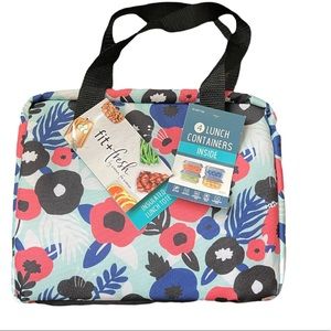 NWT Fit & Fresh insulated lunch tote lunchbox w/ 4 lunch containers